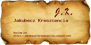 Jakubecz Kreszcencia névjegykártya